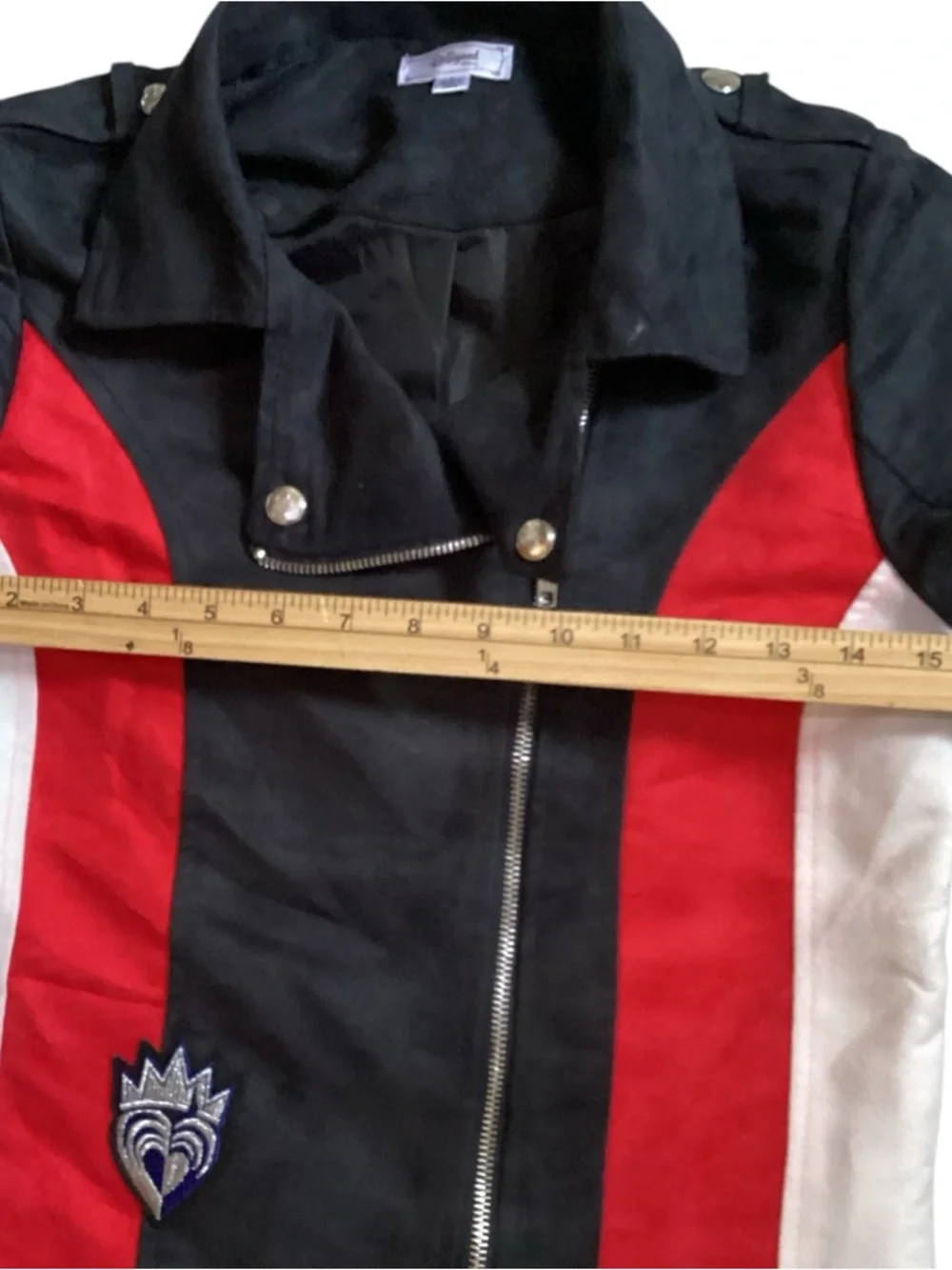 Disney D-Signed Girl’s L Black Red Suede Colorblock Descendants Evie Moto Jacket